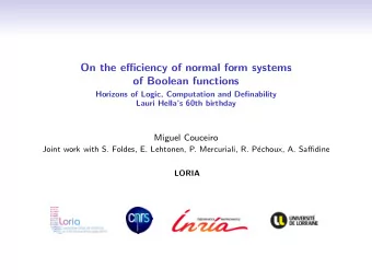 On the efficiency of normal form systems  of Boolean functions  Horizons of Logic, Computation and