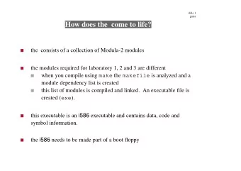 How does the come to life?  the consists of a collection of Modula-2 modules  the modules required