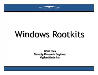 Introduction  What I do  Research new vulnerabilities, malware, and  other security threats