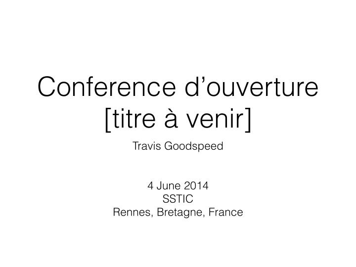 conference d ouverture titre venir