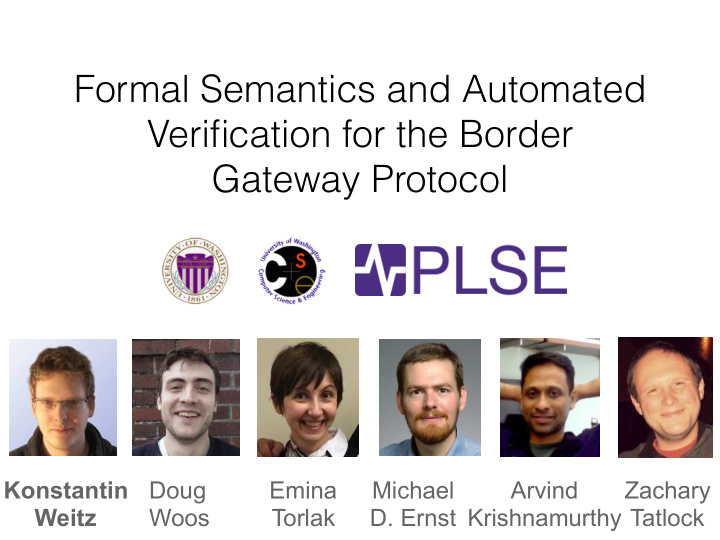 formal semantics and automated verification for the