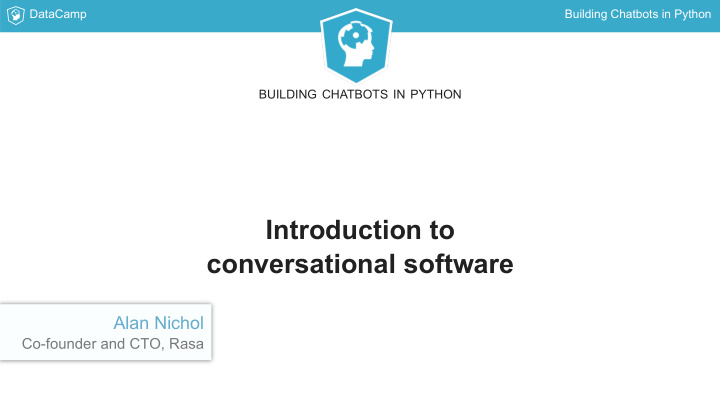 introduction to conversational software