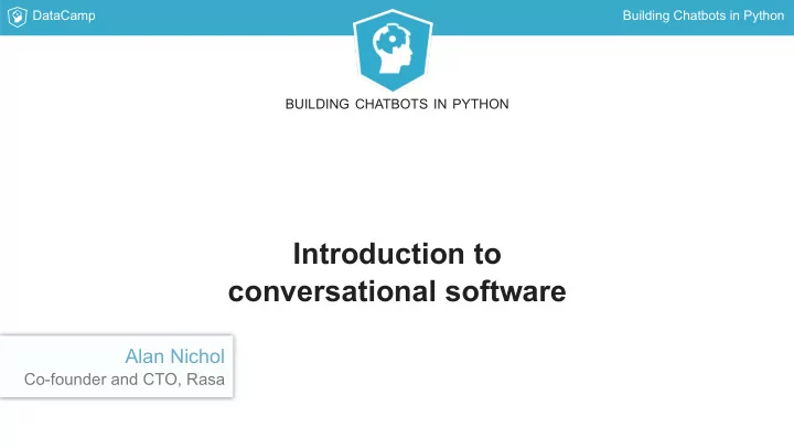 introduction to conversational software