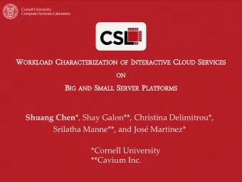 interactive cloud services?  Tail latency more important and challenging  The entire stack