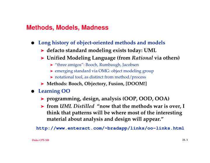 methods models madness
