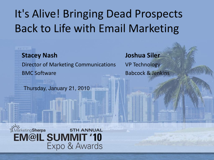 back to life with email marketing