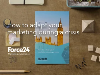 How to adapt your  marketing during a crisis  WARNING!  The content of this talk is  more marketing
