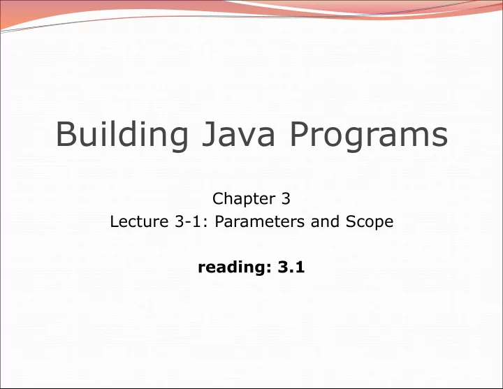 building java programs