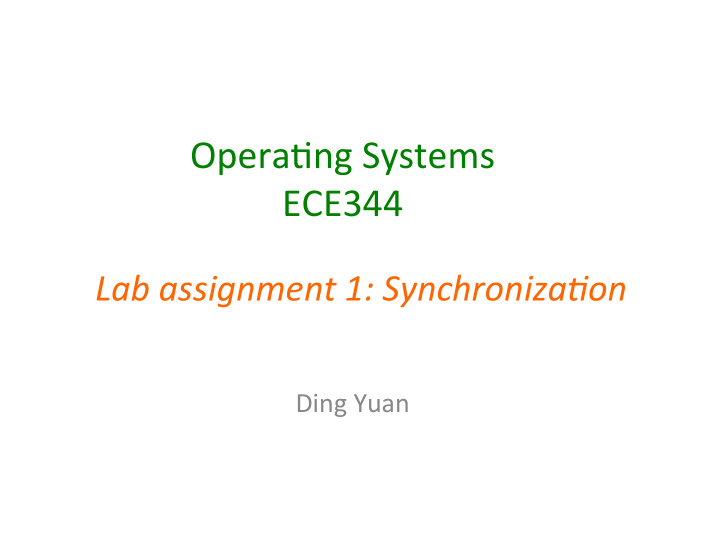 opera ng systems ece344