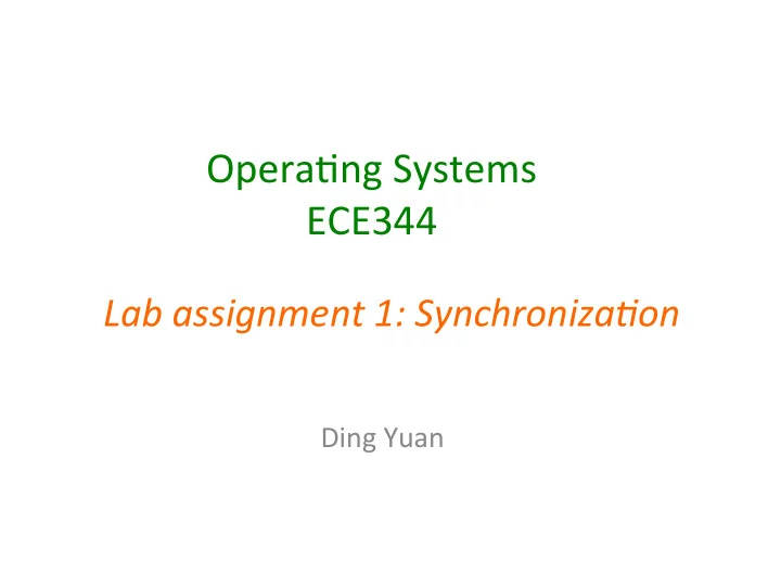 opera ng systems ece344