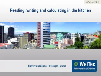 Reading, writing and calculating in the kitchen  1  Reading, writing and calculating in the kitchen