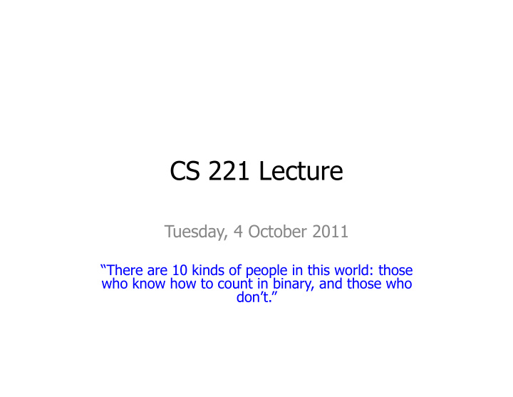cs 221 lecture