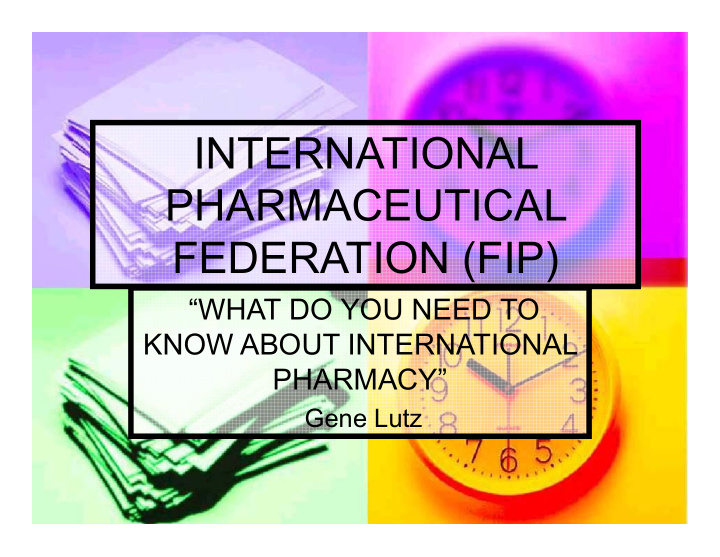 international pharmaceutical federation fip