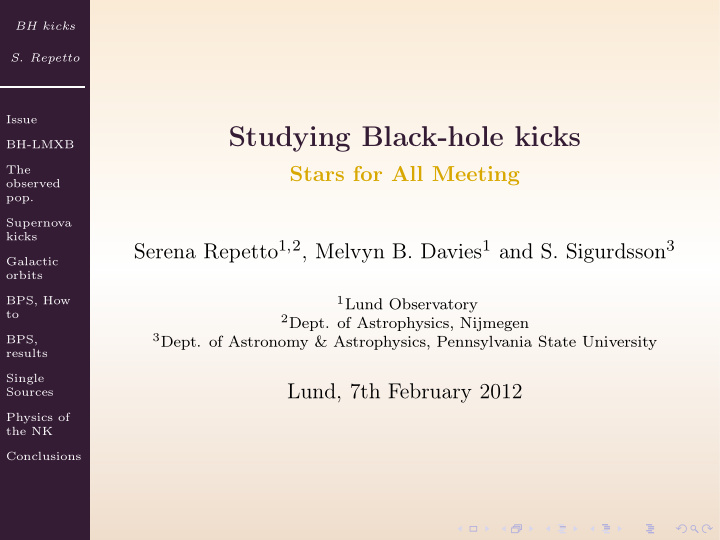 studying black hole kicks