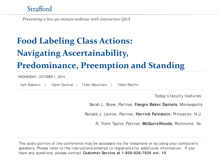 food labeling class actions navigating ascertainability