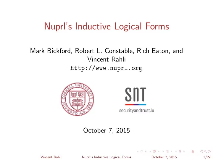 nuprl s inductive logical forms