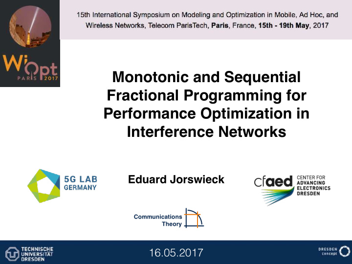 monotonic and sequential fractional programming for