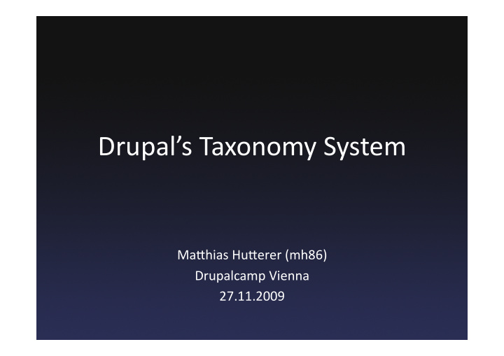 drupal s taxonomy system