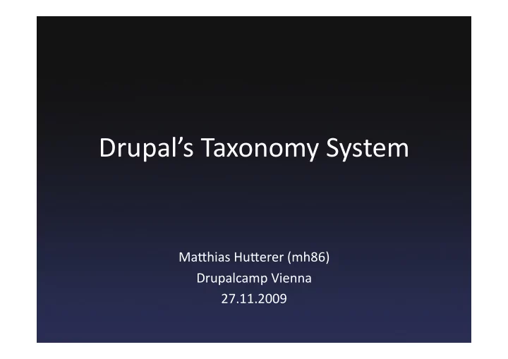 drupal s taxonomy system