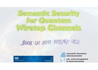 Lehrstuhl fr Theoretische  Informationstechnik  Lehr- und Forschungseinheit  1  fr