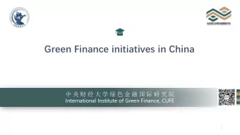 Green Finance initiatives in China