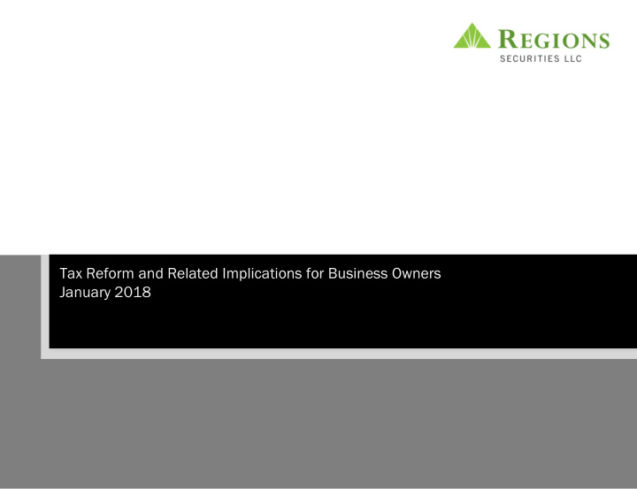 tax reform and related implications for business owners