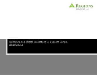 Tax Reform and Related Implications for Business Owners  January 2018  Tax Reform Summary  Snap