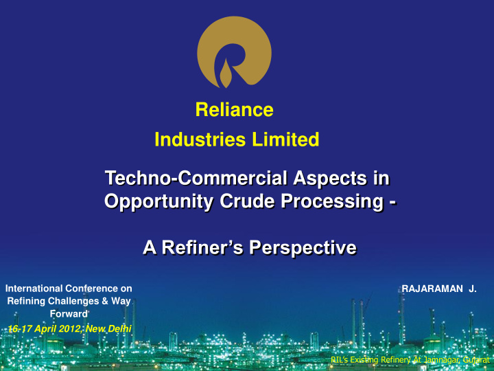 reliance industries limited techno commercial aspects in
