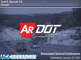 Associated General Contractors  Wednesday, January 22, 2020  Changes at the  Department  Arkansas