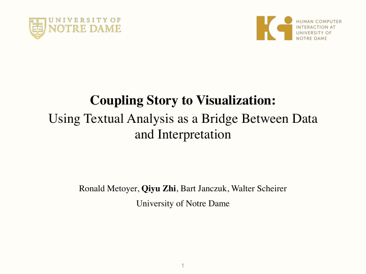 coupling story to visualization using textual analysis as