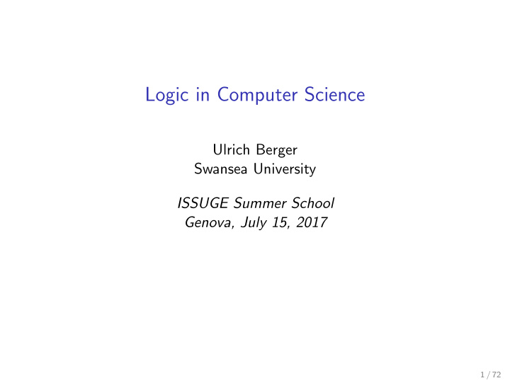 logic in computer science