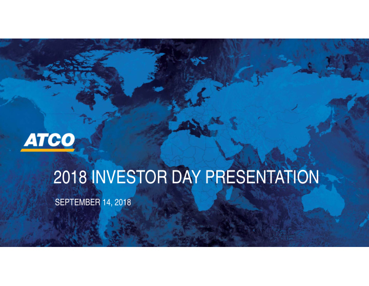 2018 investor day presentation
