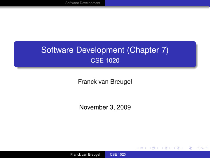 software development chapter 7