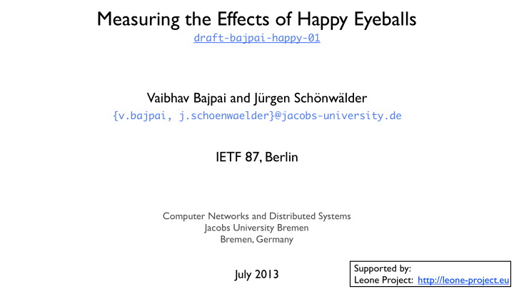 measuring the effects of happy eyeballs