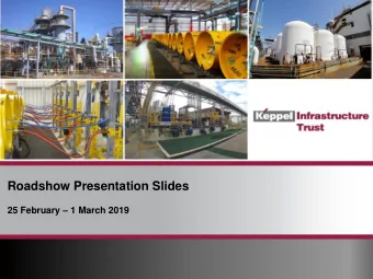 Roadshow Presentation Slides 25 February  1 March 2019  Important Notice  This presentation is
