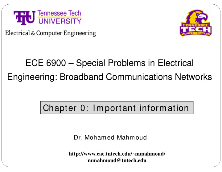 ece 6900 special problems in electrical engineering