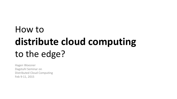 distribute cloud computing