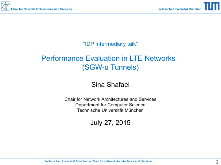 performance evaluation in lte networks sgw u tunnels