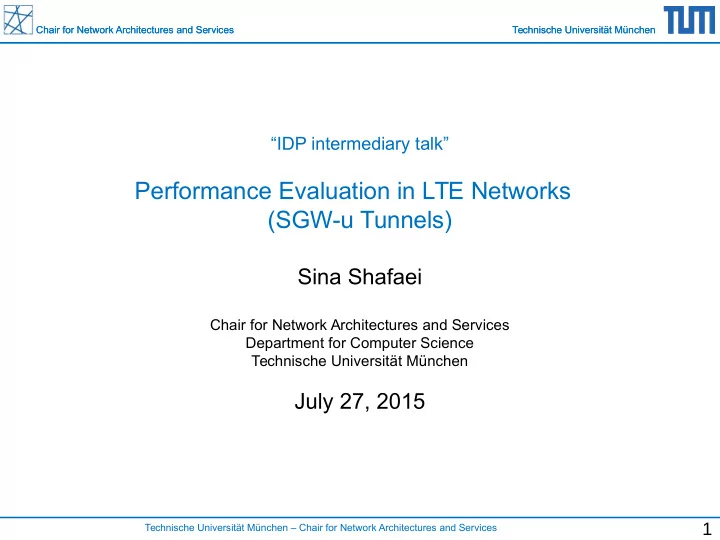 performance evaluation in lte networks sgw u tunnels