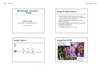 Multimedia Systems -  Image &amp; Video Capture  Video  An image is captured when a camera scans