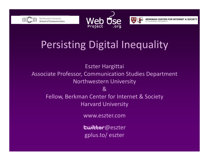 persisting digital inequality g g q y