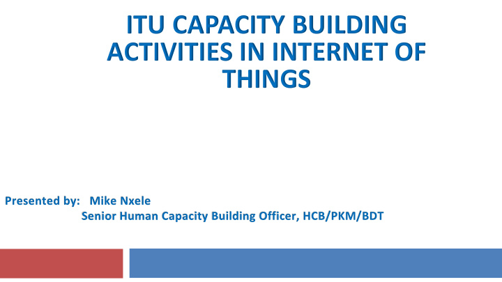 itu capacity building activities in internet of things