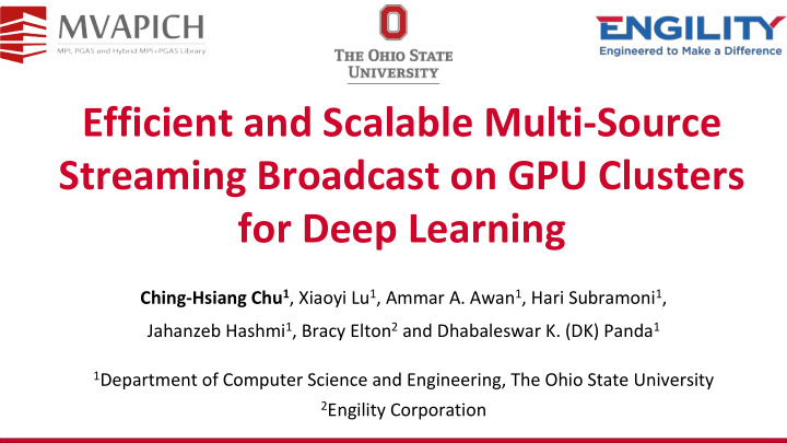 efficient and scalable multi source streaming broadcast