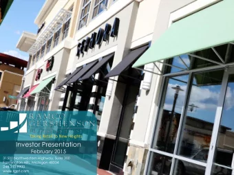 Investor Presentation  February 2015  31500 Northwestern Highway, Suite 300  Farmington Hills,