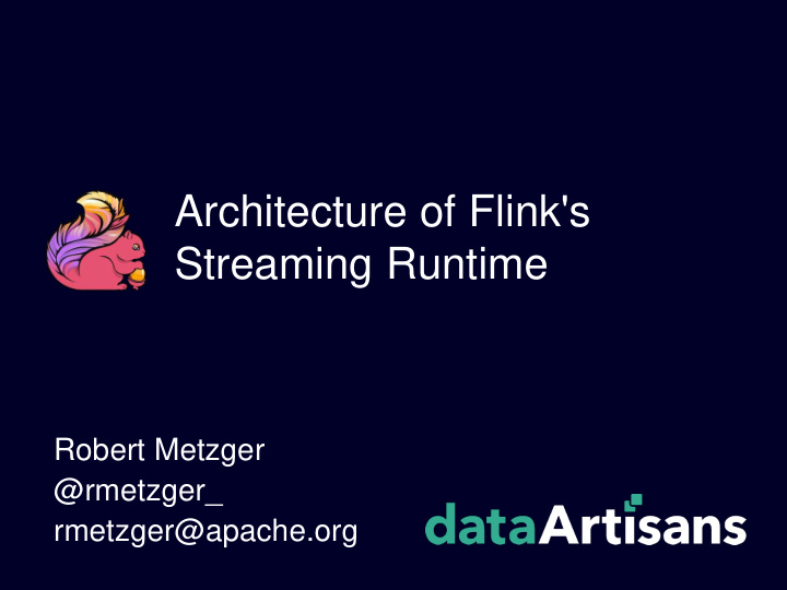 architecture of flink s