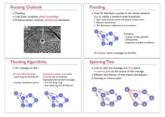 Routing: Outlook  Flooding  Flooding  Goal: To distribute a packet in the whole network