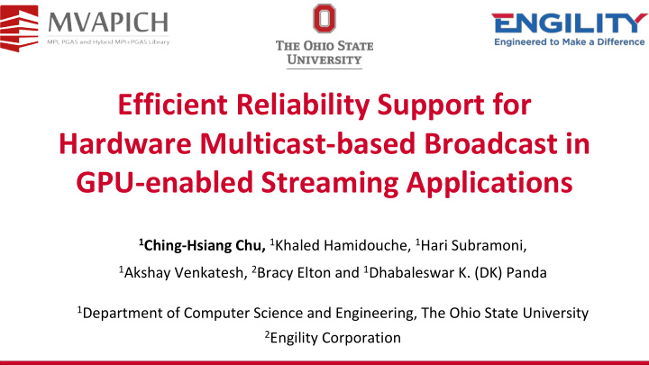 efficient reliability support for hardware multicast