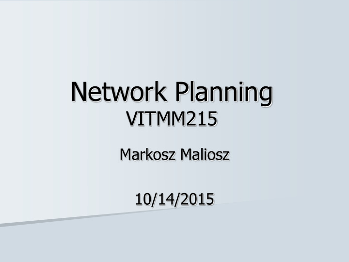 network planning