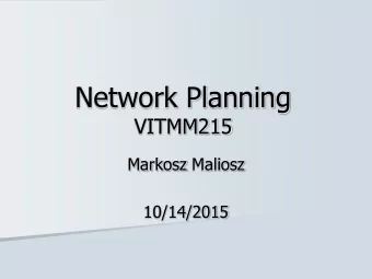 Network Planning  VITMM215  Markosz Maliosz  10/14/2015 Shortest Path  Link Weights  What