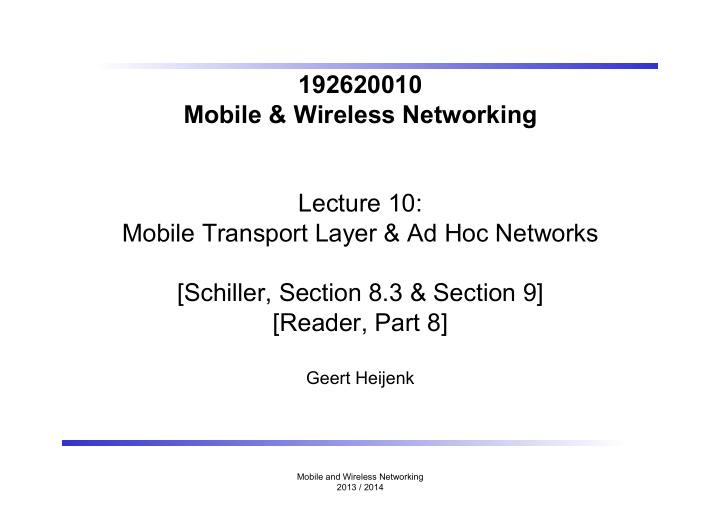 192620010 mobile wireless networking lecture 10 mobile